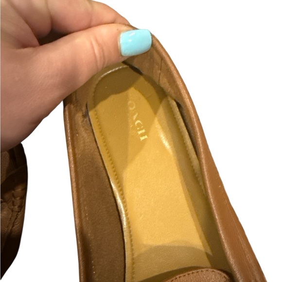 Coach Tan Leather Loafers with Gold Detail - Picture 6 of 6